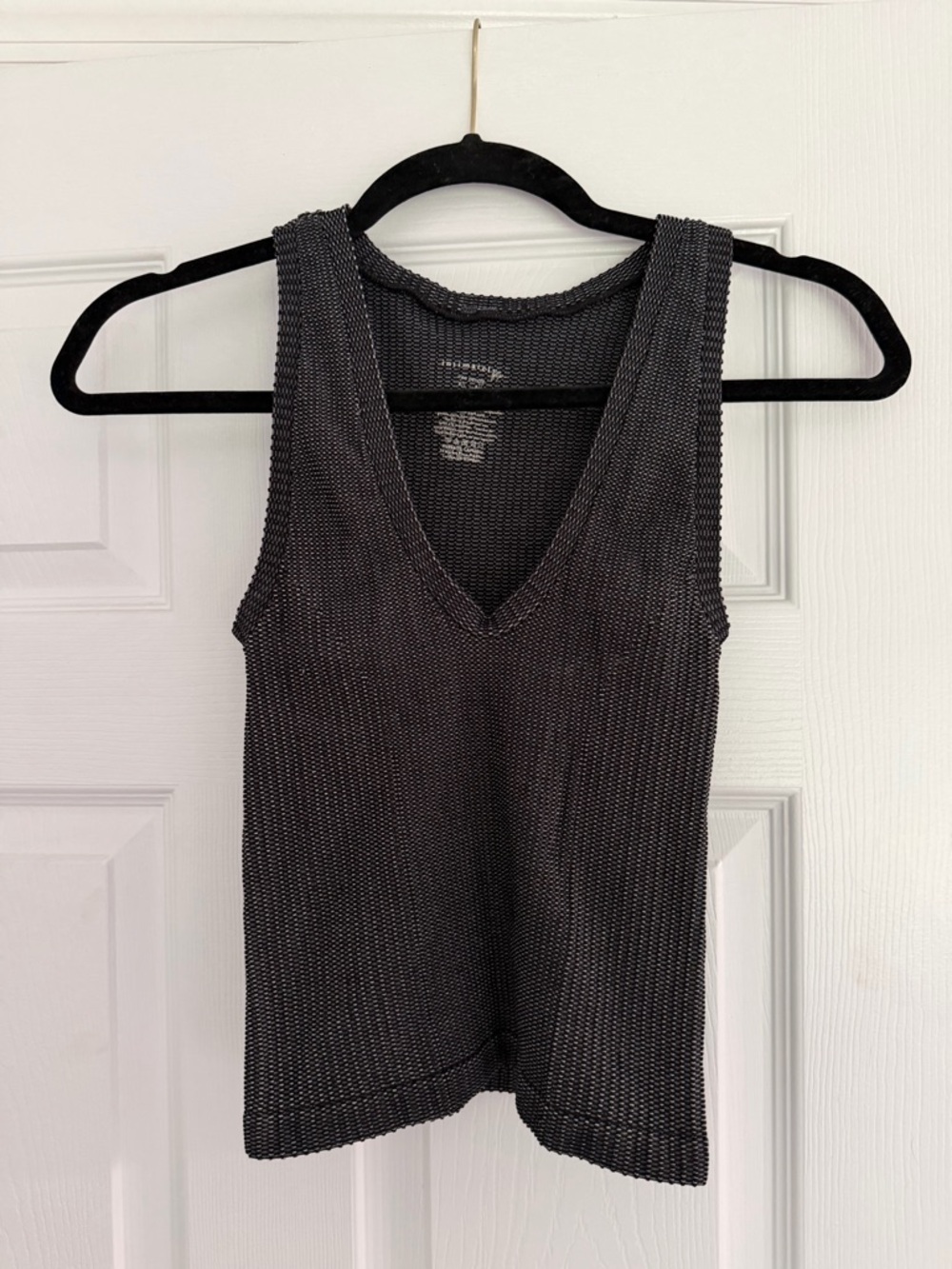 Free People Charcoal Knit V-Neck Tank